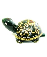 604Ct Natural Green Aventurine Gemstone Tortoise Art  Work Painting Scul... - £24.98 GBP