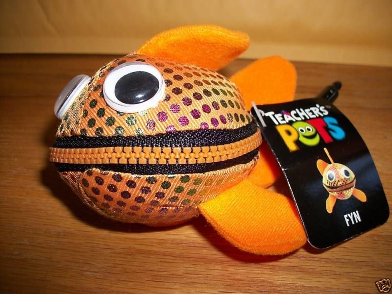 Fyn Fish Teacher Pet Underwater Facts Science Book Plush Toy Key Clip Sc... - $4.74