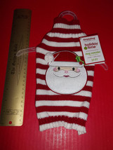 SimplyDog Pet Clothes XS Christmas Holiday Peppermint Stick Santa Dog Sweater - £6.05 GBP