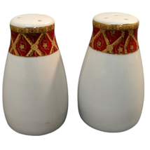 Vintage Set Fine Porcelain Pegasus China Salt &amp; Pepper Shakers Gold Gild... - $11.12