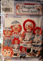 Doll Pattern 9447 Raggedy Ann &amp; Andy in Three Sizes 15&quot; 26&quot; 36&quot; &amp; Doll Clothes - £5.52 GBP