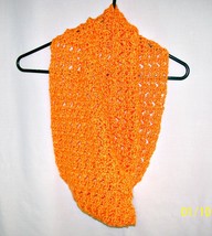 Orange Crochet Cowl Scarf, Handmade, Infinity Scarf, Circle Scarf - £31.36 GBP