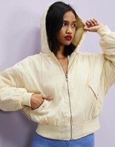 Missguided Borg Doublé Veste Bomber En Crème UK 10 (ccc335) - £30.68 GBP