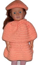 American Girl 3 Piece Outfit, Handmade, Crochet, Poncho, Skirt, Hat, 18 ... - $22.00