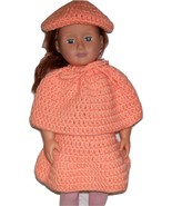 American Girl 3 Piece Outfit, Handmade, Crochet, Poncho, Skirt, Hat, 18 In. Doll - $22.00
