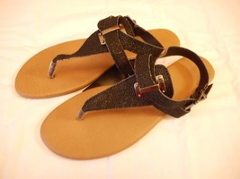 Women&#39;s Mixit  Glitter T Strap Sandals Black Size 9 NEW - £12.79 GBP