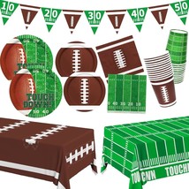 Football Party Supplies Kit Serve 24,Includes Dinner Plates, Dessert Plates, Nap - $44.99