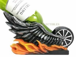 Highway To Hell Devil Wings Motorbike On Fire Ghost Rider Wine Holder Figurine - £26.36 GBP
