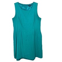 Chadwick of Boston Linen Rayon Sleeveless Cottagecore Green Zip Dress SZ 18 - $28.71