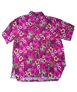 Blue Sky MENS  XL Pink Turtles Floral Hawaiian Short Sleeve Button Shirt... - $22.72