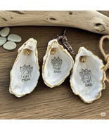 Set of 3 oyster shell ornaments CAT lover, MOM, DAD, FUR BABY  in a gift... - $52.37 CAD