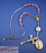 Breast Cancer - Saint Agatha Automobile Rosary - Hangs from Rear View Mirror * - £18.37 GBP