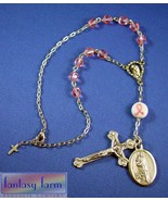 Breast Cancer - Saint Agatha Automobile Rosary - Hangs from Rear View Mi... - $22.99