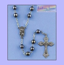 Man&#39;s Hematite Round Bead Rosary - VERY MASCULINE * - $13.99