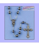 Man&#39;s Hematite Round Bead Rosary - VERY MASCULINE * - $13.99