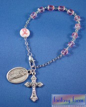 Breast Cancer   St. Agatha Rosary Bracelet   Beautiful * - £18.37 GBP