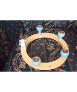 Holzkunst mit Herz Erzebirdge Wood Christmas blue Candle Holder, Germany... - $47.52 CAD