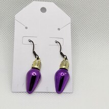 Purple Christmas Bulb Earrings - $2.00