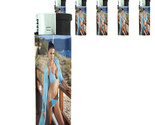 Italian Pin Up Girl D8 Lighters Set of 5 Electronic Refillable Butane  - $15.79