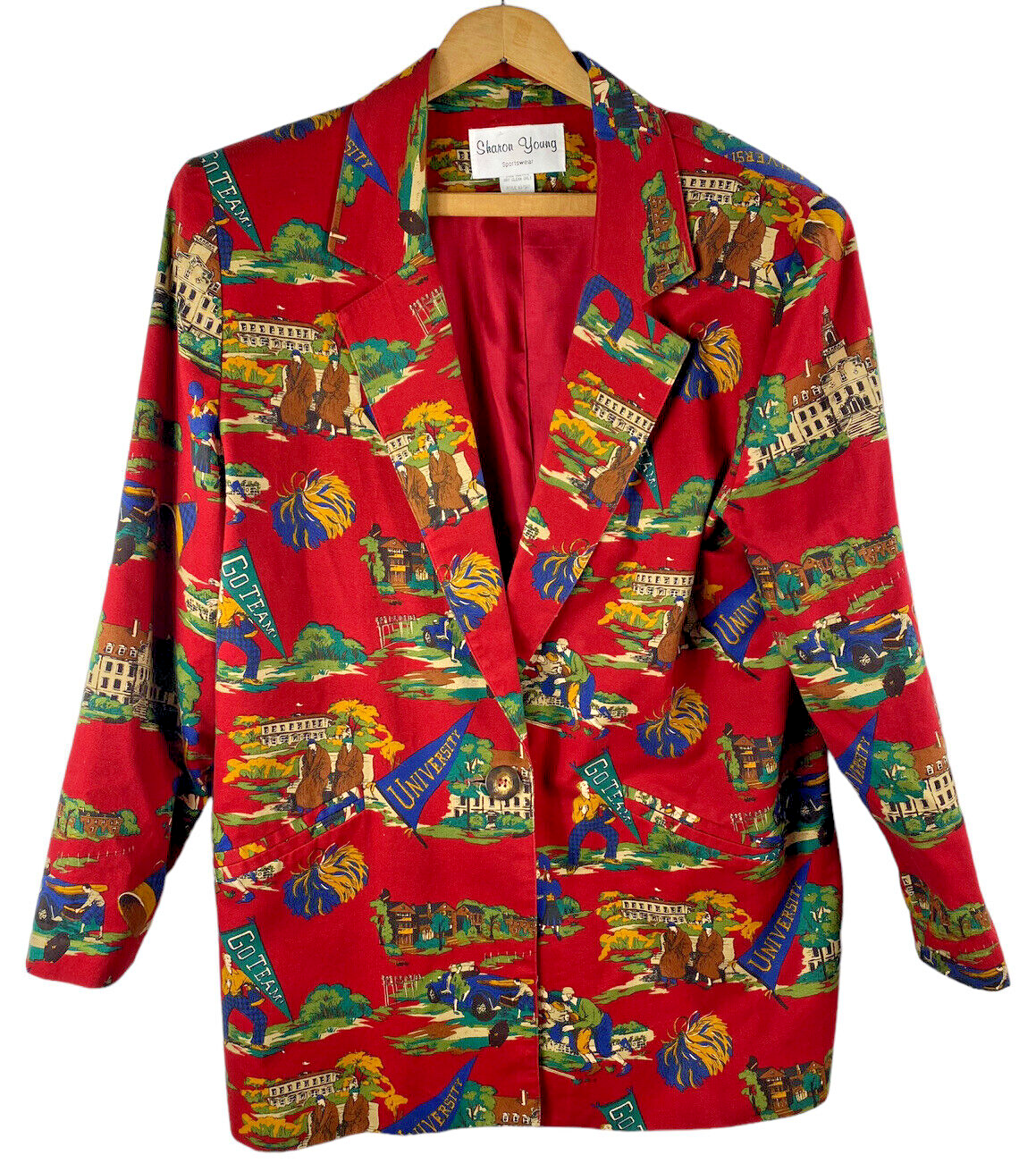 Football Blazer Jacket Womens Medium Game Day Vintage Collegiate Apparel... - $99.89
