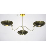 Luminaire Handcrafted Modern Mid Century Solid Brass 3 Arm Light Chandelier - €390,45 EUR