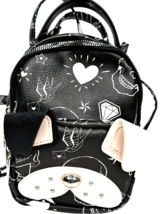 Betsey Johnson Mini-Backpack Bag Black/White Puppy Dog Ears Skull Heart ... - $962.95 MXN
