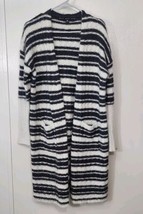 Womens Cardigan Open Front HYFVE Size Medium Black &amp;  White Stripes Sweater - $26.99