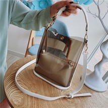 2pcs Women Clear Transparent Shoulder Bag Jelly Candy Summer Beach Handbag Woman - £30.39 GBP