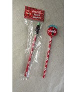 2 Unused Vintage Coca Cola Pencils With Coca Cola themed Toppers - $25.98