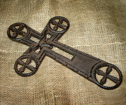 Cast Iron Country Western Inspirational Cross with Longhorn - $16.99