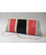 Red Black Snakeskin Purse Wire Mesh Handmade Shoulder Handbag Chain Stra... - £237.28 GBP