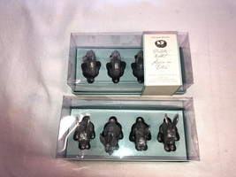 Eight Williams Sonoma Pewter Rabbits Place Card Holders - £18.66 GBP