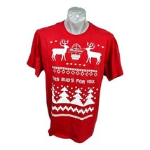 Budweiser Beer Christmas T-Shirt Mens Shirts Size XL Red White Print Advert New - £23.74 GBP