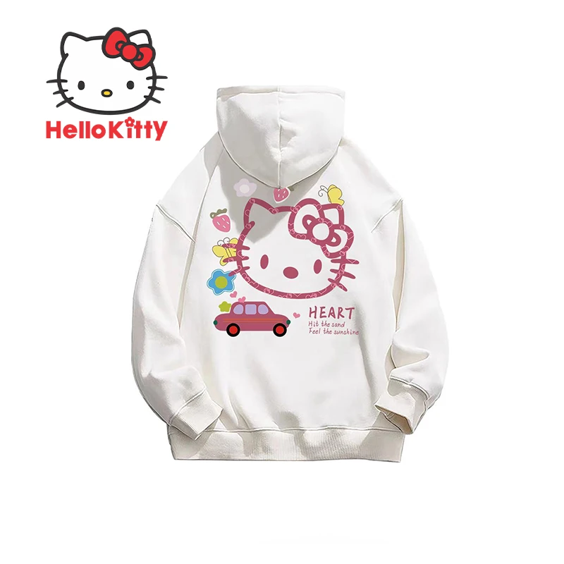 Hello Kitty Kawaii Sanrio Hoodie Girls Cartoon Hoodies Autumn Winter Comfortable - £18.67 GBP