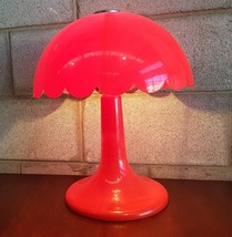 Original Red Mushroom Lamp Space Age Mcm Plastic Mid Century Desk Light Retro - £122.83 GBP