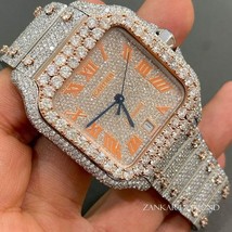 VVS Moissanite Diamond Fully Iced out Diamond Watch Steel Body Automatic Watch F - £1,405.30 GBP