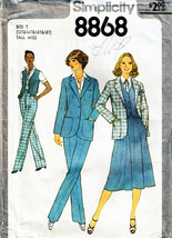 Vintage 1978 Misses&#39; Skirt, Pants, Vest &amp; Jacket Pattern 8868-s Sizes 12- To 18 - £9.38 GBP
