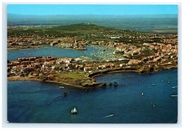 Vintage Le Cap d&#39;Agde France Seaside Resort Town Aerial View Postcard - $5.95