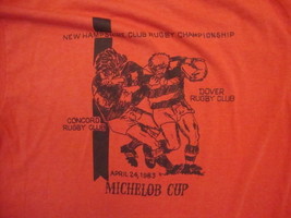 Vintage 1st Annual Michelob Cup New Hampshire Rugby Championship Red T shirt M - $31.83