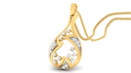 1Ct Round cut Lab-Created Diamond Women Teardrop Pendant 14k Yellow Gold Plated - £118.22 GBP