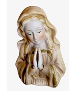 Vintage Virgin Mary Madonna Praying Hands Ceramic Figurine - £11.49 GBP