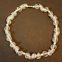 Avon Frosted Beads Lucite Necklace 18&quot; Floral Beaded Strand Nickel Free VTG 1986 - £15.50 GBP