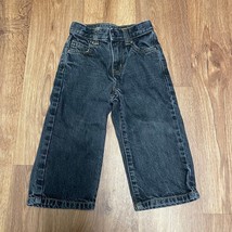 Janie &amp; Jack Baby Boys Classic Black Straight Leg Jeans Size 18-24M Toddler - $18.81