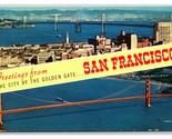 Doppio Vista Banner Greetings San Francisco California Ca Unp Cromo Post... - $4.04
