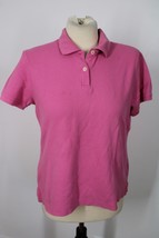 LL Bean M Pink Cotton Pique Short Sleeve Polo Shirt Top - £14.07 GBP