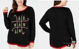 Karen Scott Women&#39;s Plus Candy Canes Holiday Party Christmas Sweater, Si... - £23.49 GBP