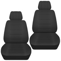 Front set car seat covers fits 2010-2020 Kia Soul     solid charcoal - £55.30 GBP