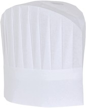 White Chef Hats, 8&quot; Tall. Pack of 10 Viscose Hair Covers with Shaded Pleats... - £89.71 GBP