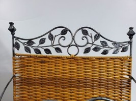  Wicker Wrought Iron Freestanding Magazine Rack Holder 17&quot; - $15.99