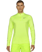 NWT nike Men&#39;s small Running Element DRI-FIT 1/2 Zip CD8273-703 Running Top Volt - £33.43 GBP